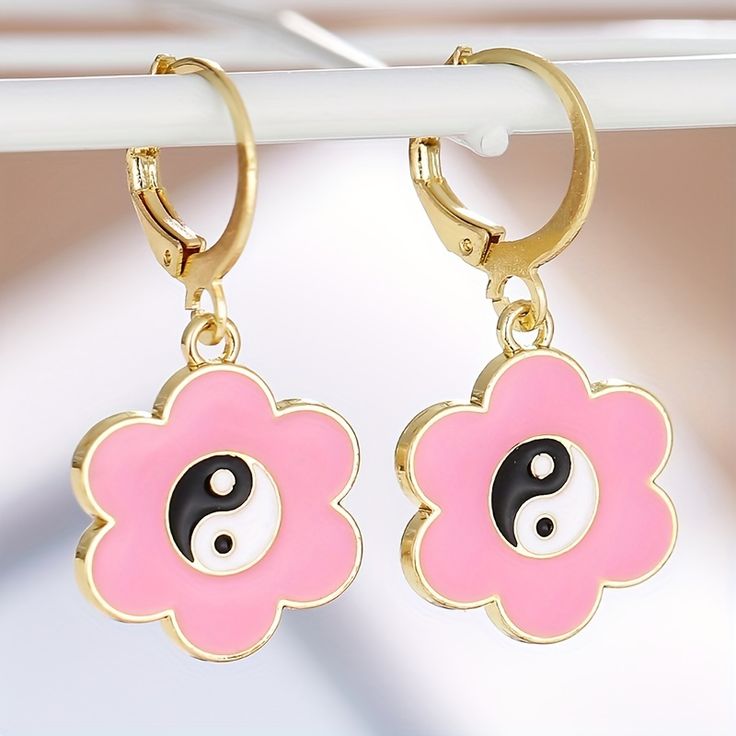 Flower Yin & Yang Earrings